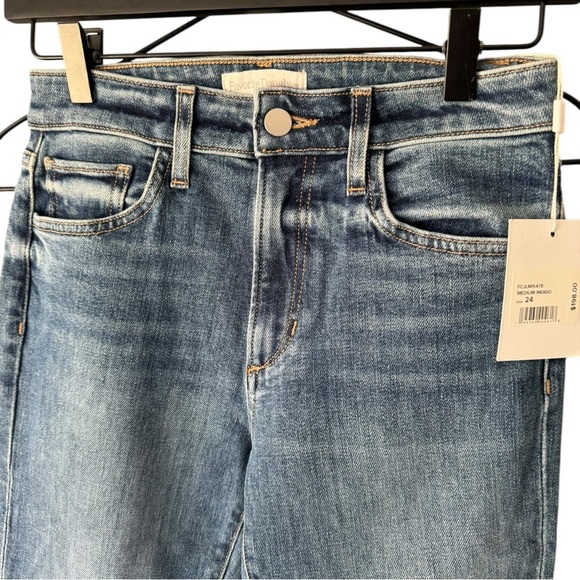 Favorite Daughter Erin High Rise Slim Straight Jeans 24 Medium Indigo - Picture 9 of 11